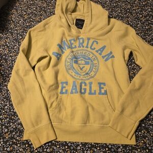 American Eagle Outfitters Yellow and Blue Hoodie